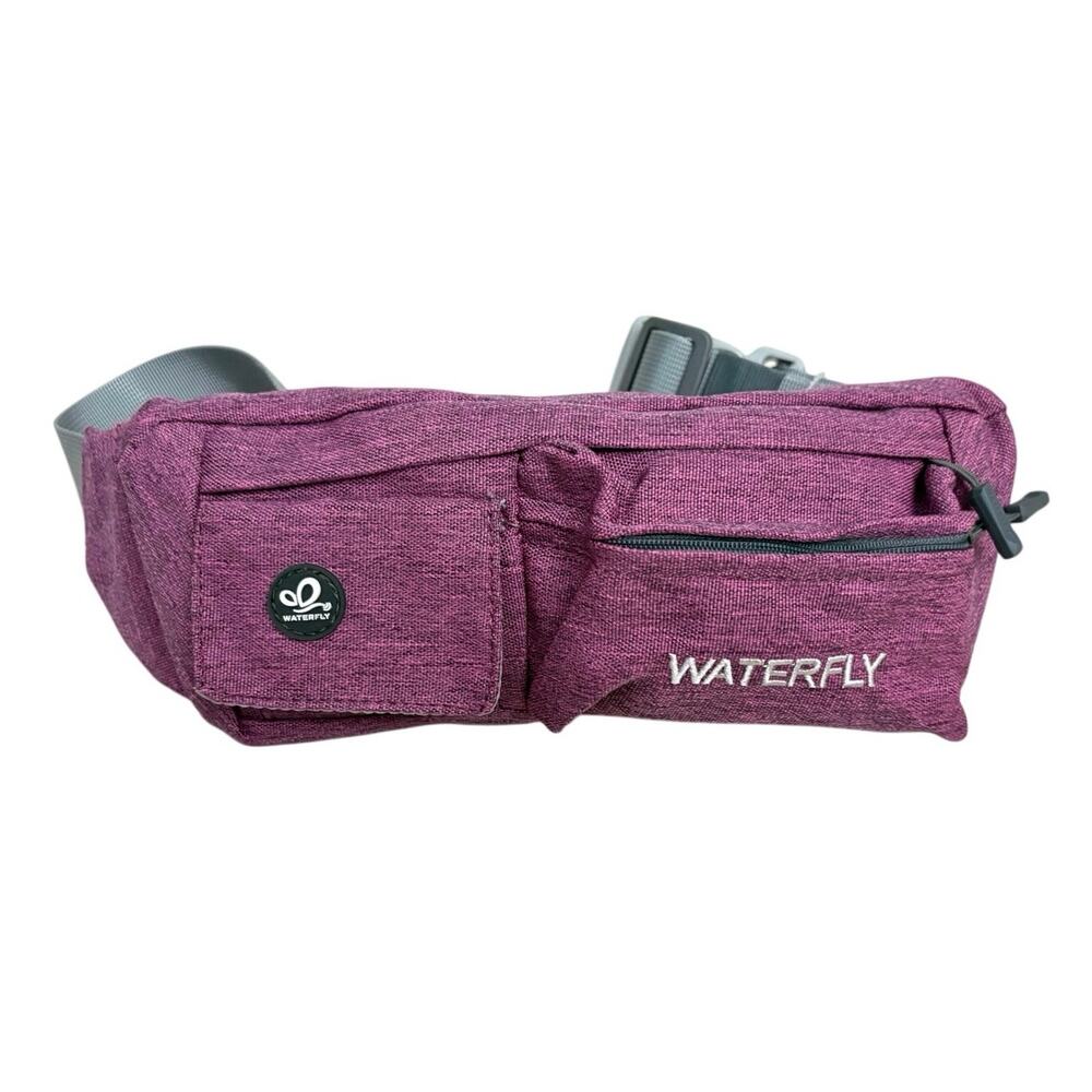 WATERFLY Purple Nylon Water Resistant Fanny Pack Belt Bag Hiking Travel OS